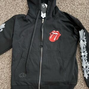 Chrome Hearts Black Jacket with Red and White Accents